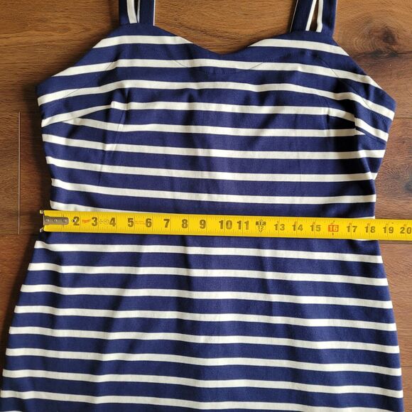 Old Navy Ponte Sheath Dress XL Navy White Stripe Bodycon Sleeveless Stretch - Picture 8 of 16